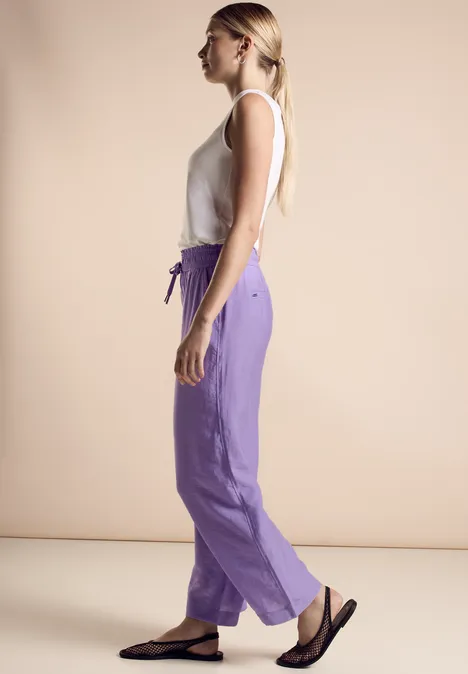 Cupro Wide Leg Hose bellflower lilac