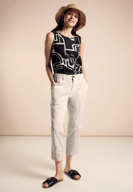 Hose im Loose Fit smooth sand beige