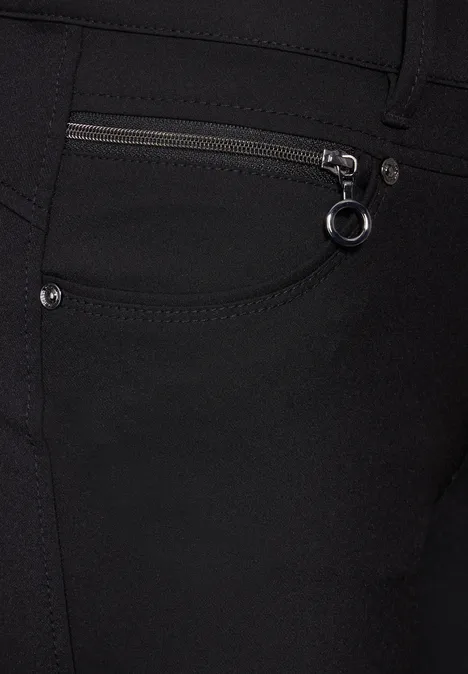 Hose mit Zipper Details Black