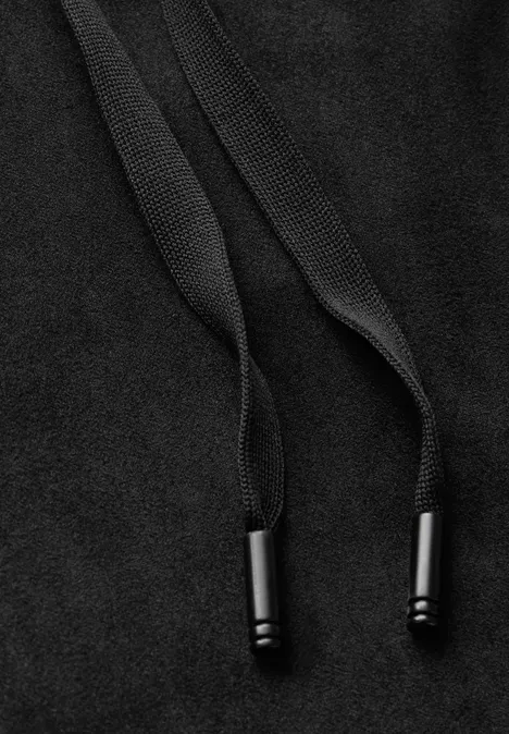 Hose im Velours-Look Black