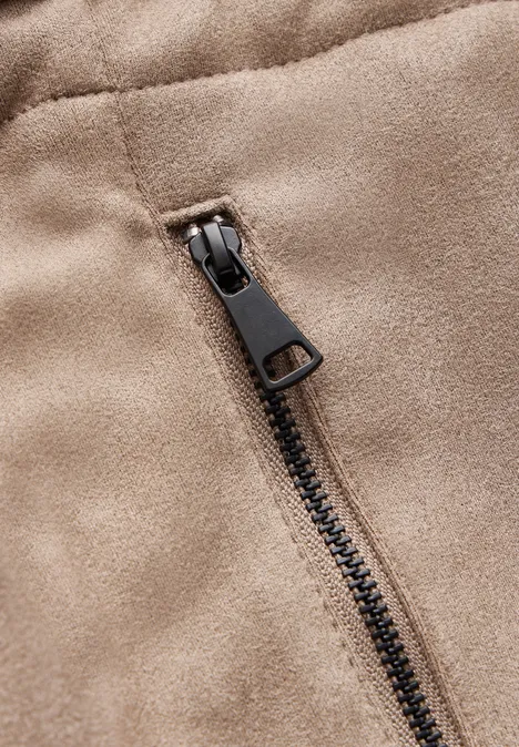 Hose im Velours-Look driftwood beige