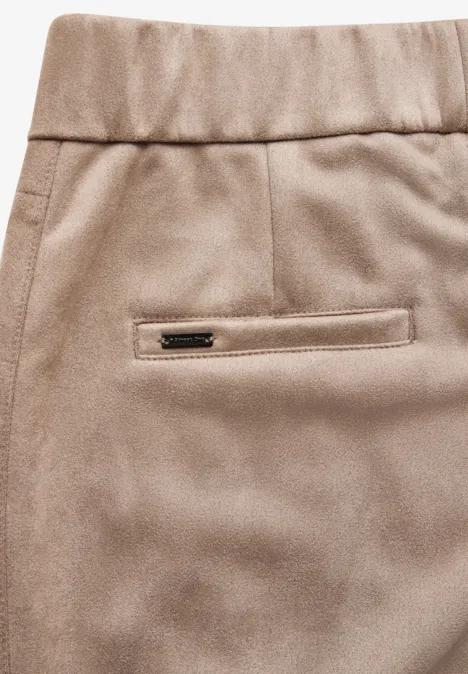 Hose im Velours-Look driftwood beige