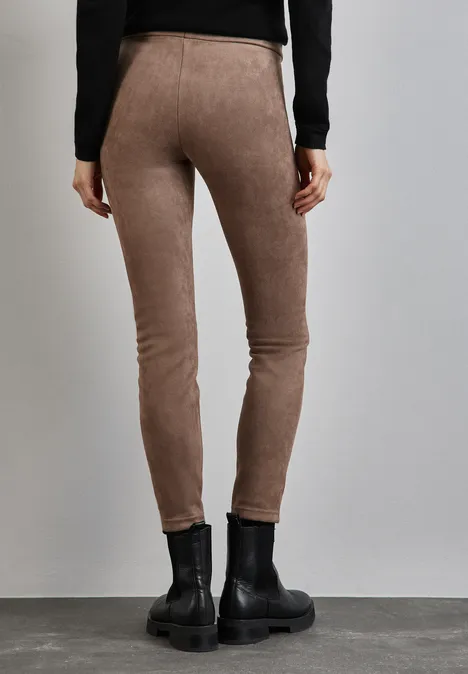 Leggings im Velours-Look dark mocha beige