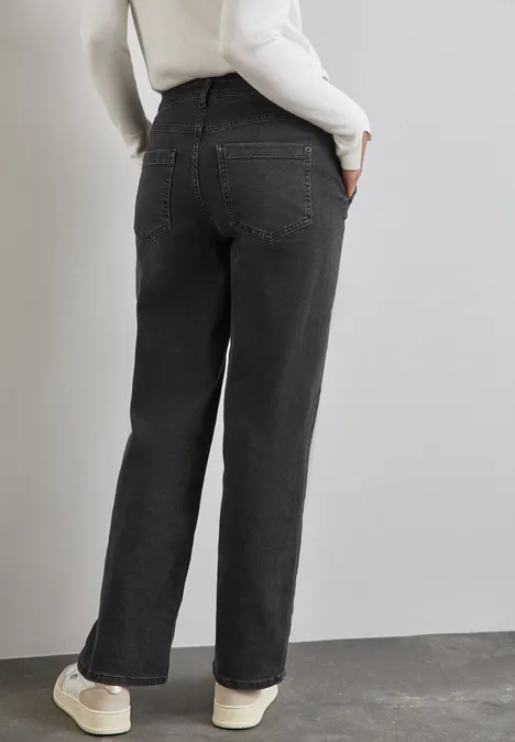 Straight Leg Jeans soft black washed