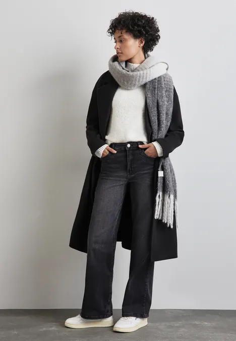 Wide Leg Jeans black net wash