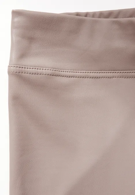 Beschichtete Leggings driftwood beige