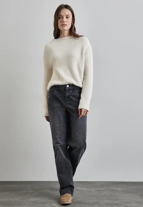 Straight Leg Jeans black net wash