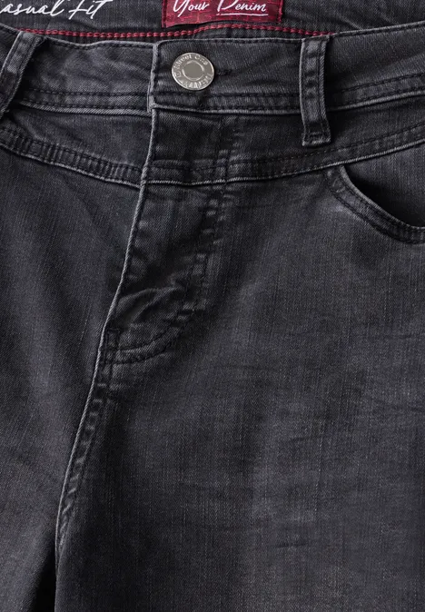 Straight Leg Jeans black net wash