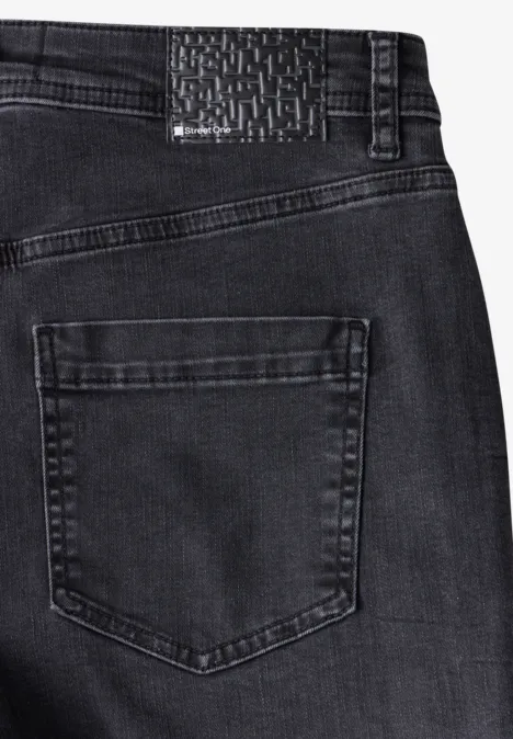 Straight Leg Jeans black net wash