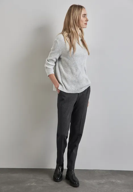 Chino im Melange-Look Black