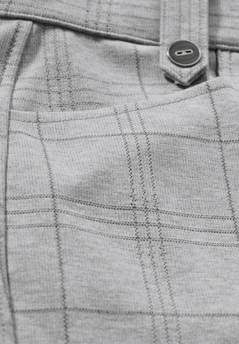 Karierte Straight Leg Hose heather grey mel.