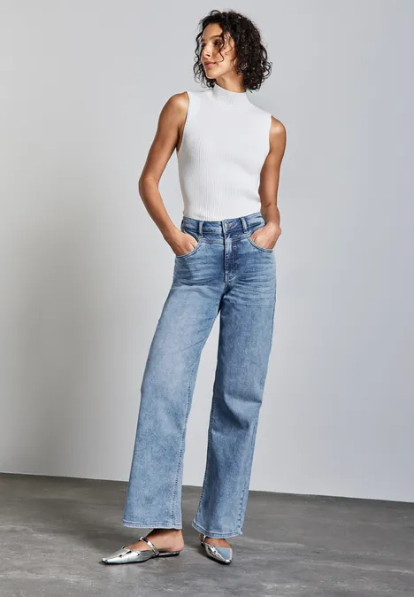 Wide Leg Jeans Light Blue Random