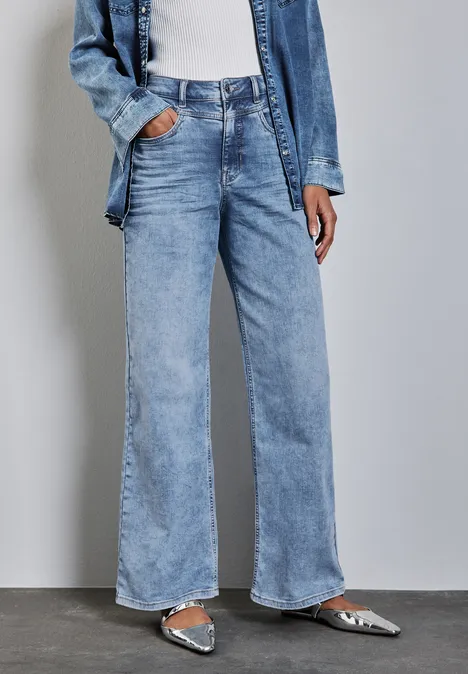 Wide Leg Jeans Light Blue Random