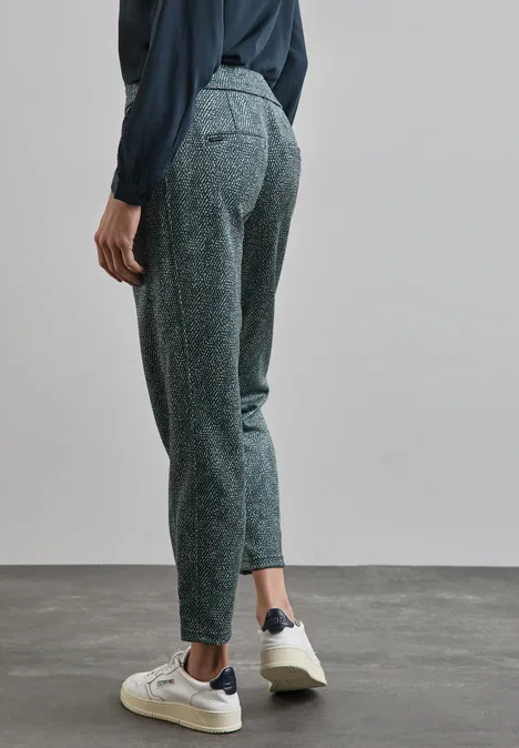 Bedruckte Velours Hose cool vintage green