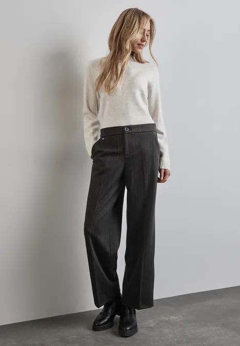 Hose im Nadelstreifen-Look Black