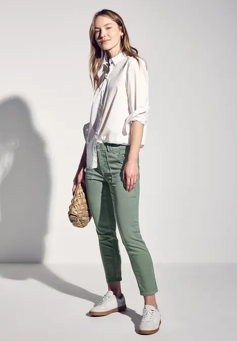 Jeans im Cargo-Look Olive Washed