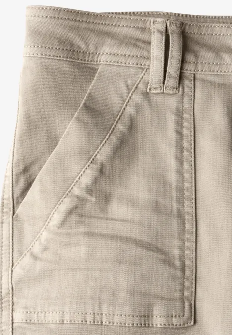 Jeans im Cargo-Look Beige Washed