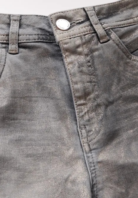Beschichtete Jeans Grey Metallic coated wash