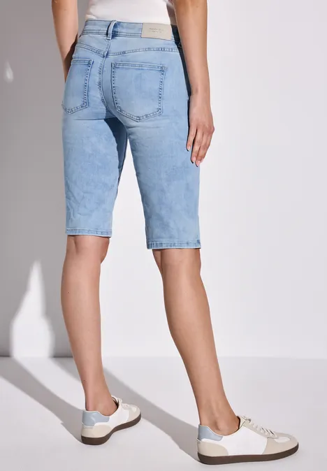 Bermuda Jeans Light Blue Random Washed