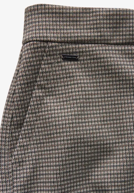 Karierte Wide Leg Hose ashen maple beige