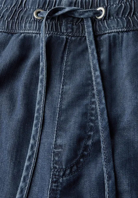 Wide Leg Jeans Dark Blue Clean