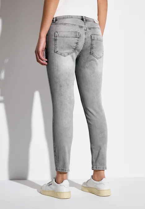 7/8-Jeans im Slim Fit Light Grey Random Washed