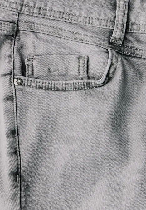 7/8-Jeans im Slim Fit Light Grey Random Washed