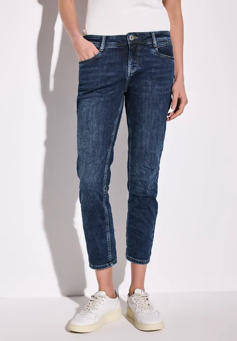 7/8-Jeans im Casual Fit Dark Blue washed