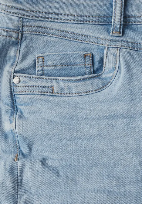 Bleached Bermuda Jeans Ultra Bleach Random Washed