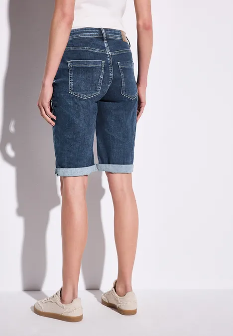 Bermuda Jeans Dark Blue washed
