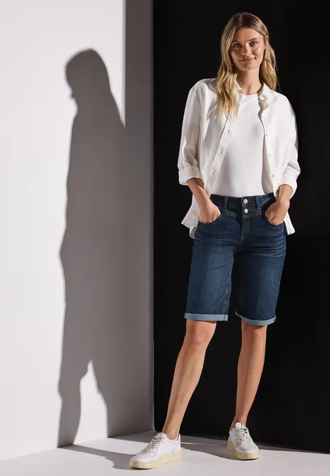 Bermuda Jeans dark indigo washed