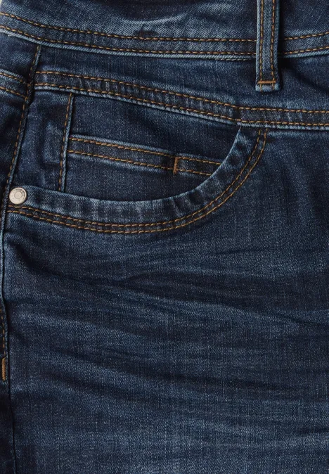 Bermuda Jeans dark indigo washed