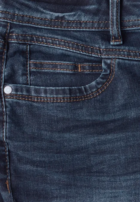 Bermuda Jeans dark indigo washed