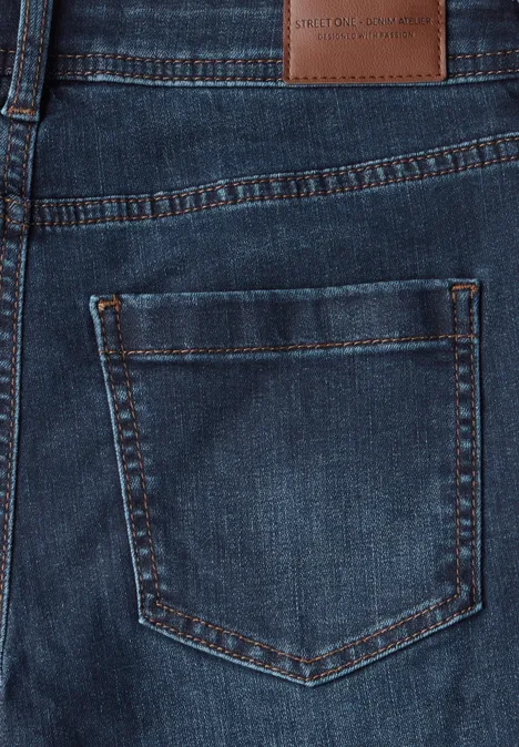 Bermuda Jeans dark indigo washed