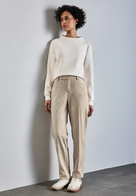 Chino mit Knopfdetail honey sand mel.