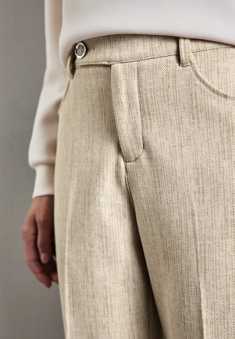 Chino mit Knopfdetail honey sand mel.
