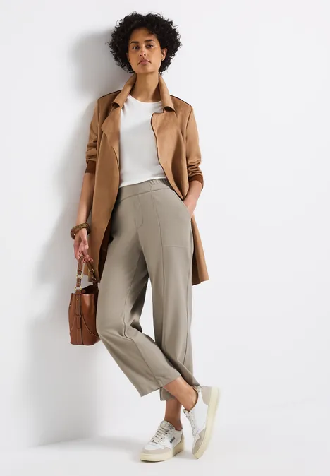 Straight Leg 7/8 Twill-Hose buff grey