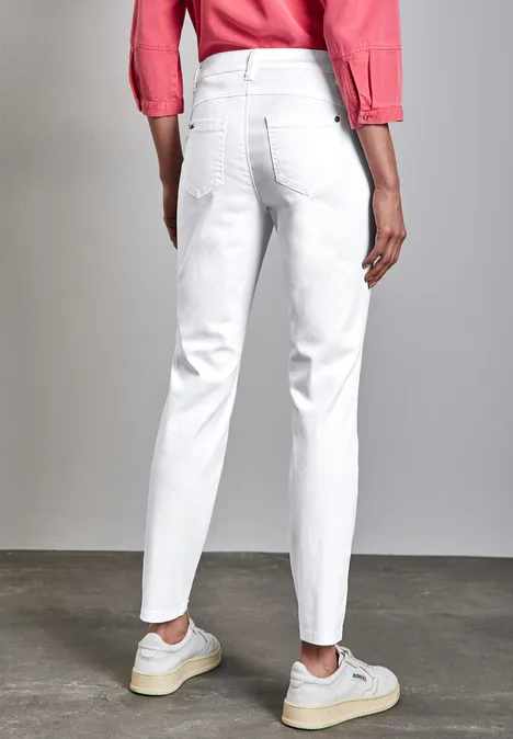 Hose im Casual Fit White