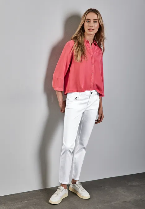 Hose im Casual Fit White