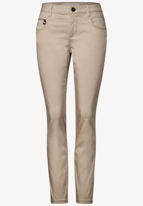 Hose im Casual Fit safari beige