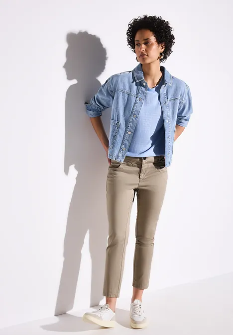 7/8-Satinhose safari beige