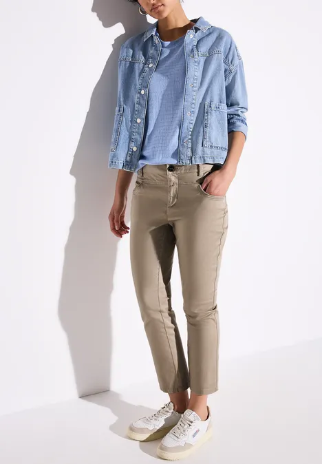 7/8-Satinhose safari beige