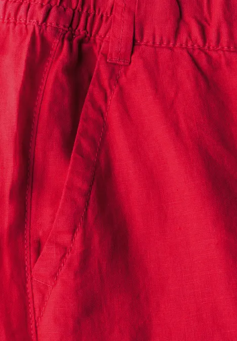 Lniane spodnie z szerokimi nogawkami glory red