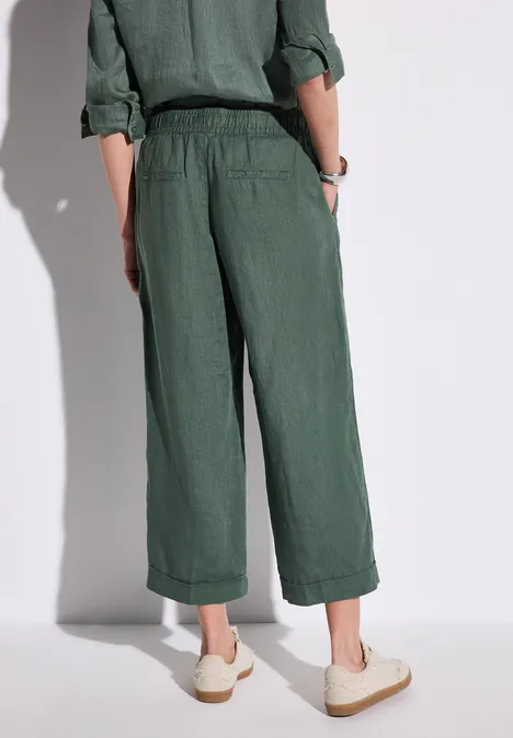 Leinen Culotte garden green