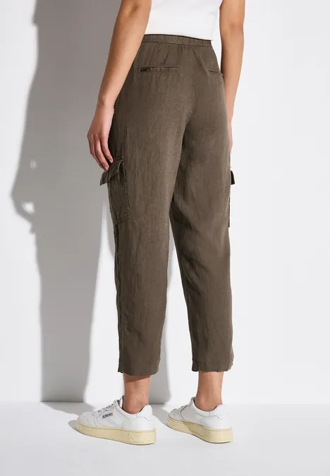 Leinenhose im Cargo-Look acron brown