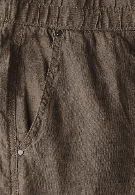 Leinenhose im Cargo-Look acron brown
