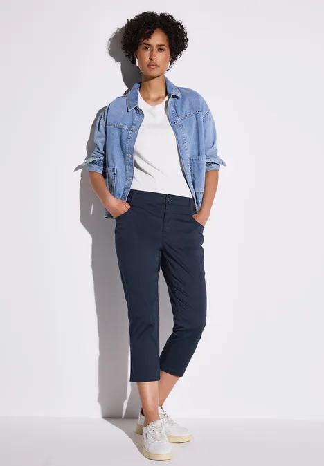Satin 3/4-Hose deep blue