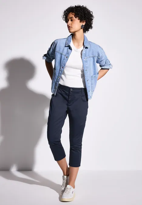 Satin 3/4-Hose deep blue