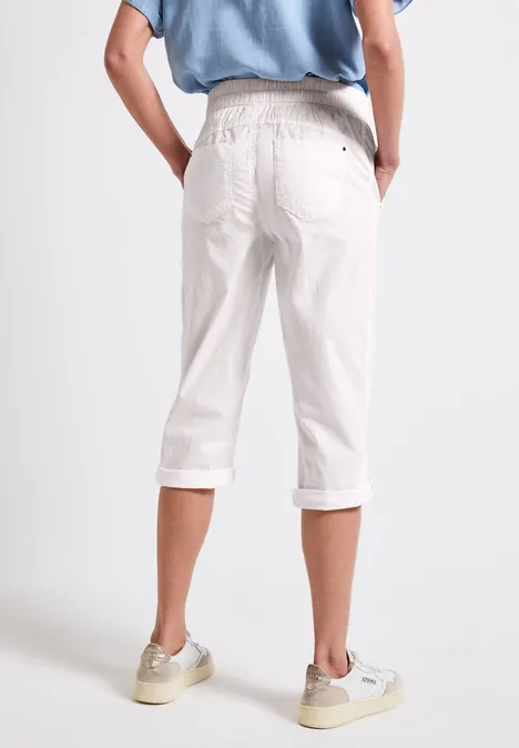 3/4-Hose mit Turn-Up White