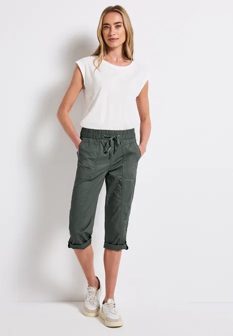 3/4-Hose mit Turn-Up wither green